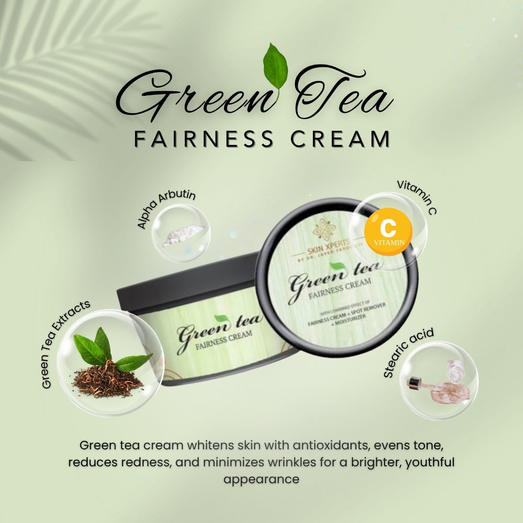 Brightening Green Tea Face Cream with Alpha Arbutin & Vitamin C