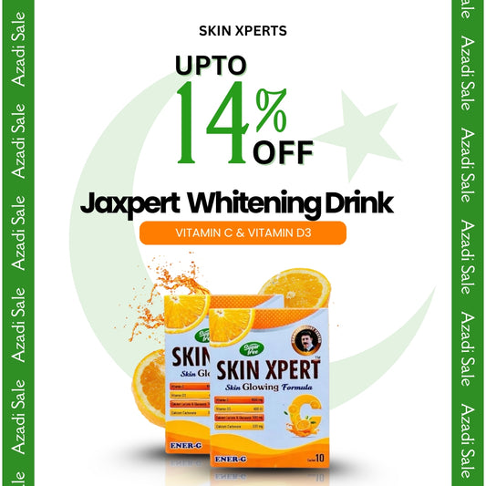 Jaxpert Skin Glow Drink with Glutathione, Vitamin C & D3 + Calcium Boost ( Medium )