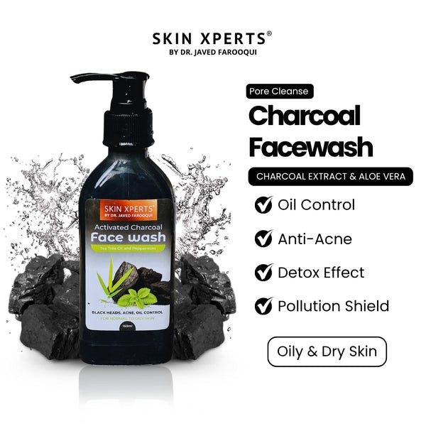 Activated Charcoal Face Wash with Aloe Vera Juice & Hyaluronic