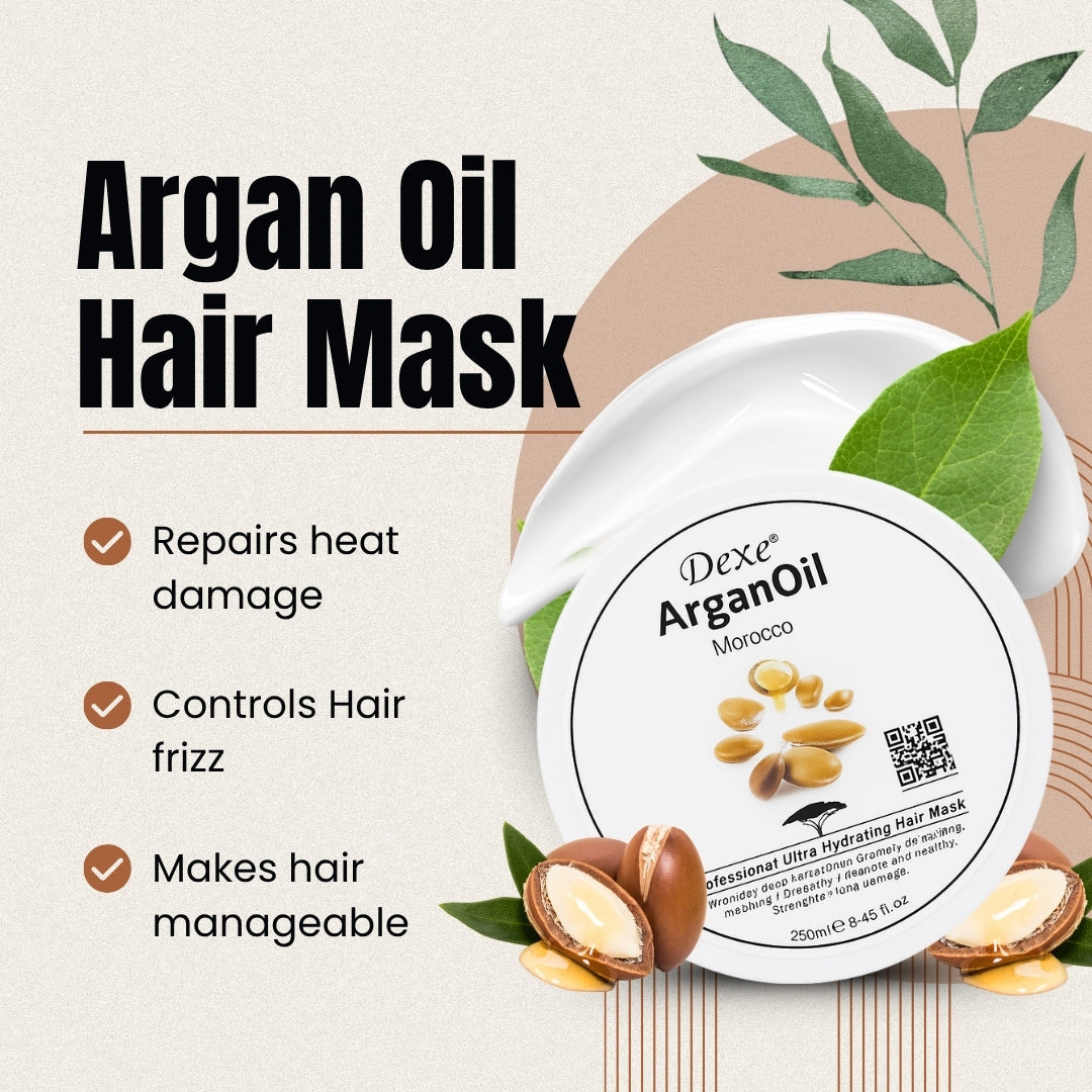 Argan Hair Mask with Shea Butter, Keratin & Aloe Vera